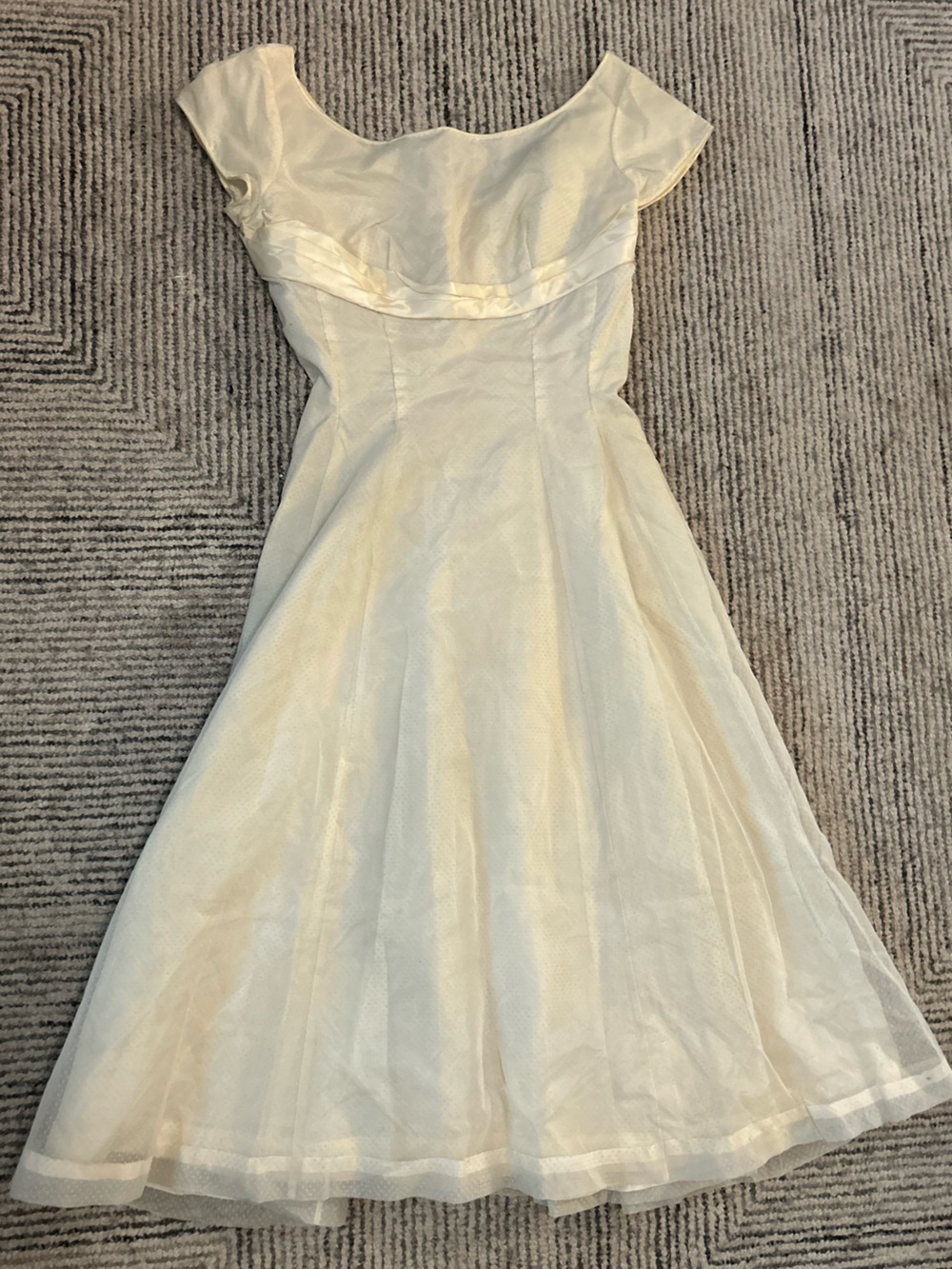 1950's Vintage Lorrie Deb Tulle Dress Size 15 Large Wedding Fit and Flare